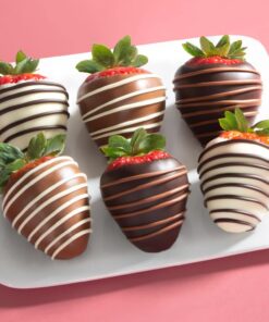 A Gift Inside Golden State Fruit Chocolate Covered Strawberries, 6 Dark, Milk & White Delight 6 Count (Pack of 1) 16 71HyKd88ZZL
