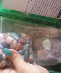 ROCK ON! Geology Game with Rock & Mineral Collection – Collect and Learn with STEM-based Educational Science Kit in Carrying Tote - Amethyst, Rhodonite, Selenite Crystal, Unakite and lots more 43 71Hz0rwNmL 2