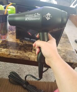 JINRI Infrared Professional Salon Hair Dryer Ionic Hair Dryer with Diffuser & Concentrator Attachments for Curly Hair, Black (Large) 48 71HzD3cIqSL 3