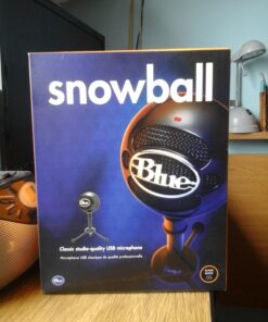 Logitech for Creators Blue Snowball USB Microphone for PC, Mac, Gaming, Recording, Streaming, Podcasting, Condenser Mic with Cardioid and Omnidirectional Pickup Patterns, Stylish Retro Design – Black Gloss Black 95 71HzTWGnVTL