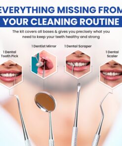 Dental Hygiene Kit - Calculus & Plaque Remover Dental Tool Set - Stainless Steel Tarter Scraper, Tooth Pick, and Mouth Mirror - Dentist Instrument Set for Teeth Cleaning (Blue) Blue 33 71Hzdkd9fOL