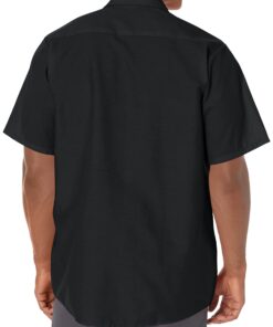 Red Kap Men's Short Sleeve Industrial Work Shirt Large Black 15 71Hzkl6DHL