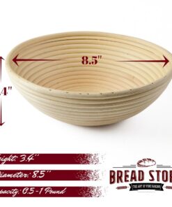 Alternative view of (8.5 inch) Round Banneton Proofing Basket Set - Brotform Handmade Unbleached Natural Cane For homemade Crusty Fresh, Easy to Bake Bread With Professional Marks Rising dough Bread Kit with washable Cloth 8.5 inch