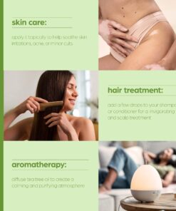 artnaturals Tea Tree Essential Oil 4oz - 100% Pure Oils Premium Melaleuca Therapeutic Grade Best for Acne, Skin, Hair, Nails, Face and Body Wash Aromatherapy & Diffuser 31 71I itwj2CL