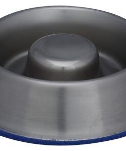 Alternative view of Indipets Heavy Duty Stainless Steel Slow Feed Dog Bowl - Large 45oz - Silicon Bottom Ring Prevents Sliding and Tipping