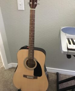 Fender FA-125 Acoustic Guitar - Natural Bundle with Gig Bag, Tuner, Strings, Strap, Picks, Austin Bazaar Instructional DVD, and Polishing Cloth Bundle w/ Gig Bag 43 71I1d6hu KL