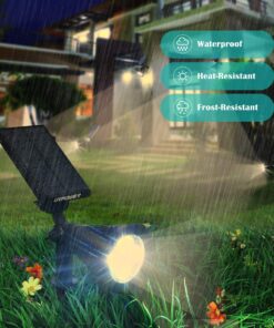 URPOWER Solar Lights Outdoor, Adjustable Solar Spot Lights Outdoor, 2-in-1 Waterproof Solar Landscape Spotlights Wall Light, Dusk-to-Dawn Solar Powered Outdoor Light for Garden, Yard (2 Pack Warm) 2 Pack Warm White 32 71I20S4pDL