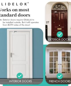 3 Pack - GlideLok Child Safety Door Top Lock Made of Durable Metal (Not Cheap Plastic Like Other Models) | for Childproofing Interior/Exterior Doors | Adults Can Operate Lock from Both Sides Pack of 3 30 71I25b5Yv7L