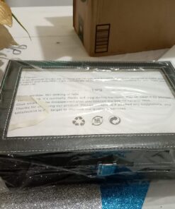 READAEER 12 Slot PU Leather Watch Box Display Case Jewelry Organizer with Glass Top 36 71I27TX6BL