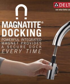 Delta Faucet Leland Brushed Nickel Pull Down Kitchen Faucet, Magnetic Docking Spray Head, SpotShield Stainless Steel, 9178-SP-DST Without Soap Dispenser Standard 26 71I28IlU9JL