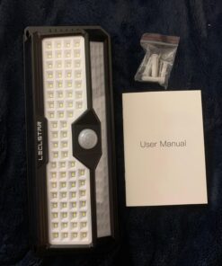 LECLSTAR Solar Outdoor Lights - 4000Lm 268 LED Security Lights with 4 Wide Angle, Motion Sensor Lights for Outside, IP65 Waterproof Solar Powered Wireless Flood Wall Lights with 3 Modes Black 56 71I3EdibW2L