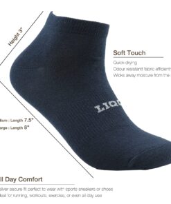 LIQQY Unisex Women's Comfort Low Cut Ankle Quarter Socks with Arch Support 6 Pack Large Navy Blue 13 71I5O75fj3L