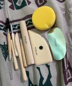 Arteza Pottery & Polymer Clay Tools, 42-Piece Sculpting Set, Steel Tip Tools with Wooden Handles, for Pottery Modeling, Smoothing, Carving & Ceramics 41 71I6W6RAP1L