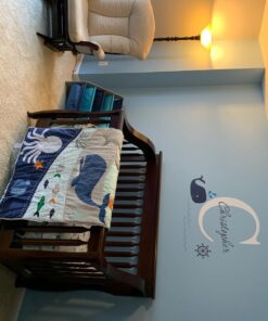 Decalzome Inc Personalized Whale Name Nautical Decor - Nautical Theme Nursery Wall Decals - Baby Shark Wall Decals Room Decor Stickers - Under The Sea Art Mural Vinyl Sticker - Baby Boy & Girl Decor 28 71I765GyEhL