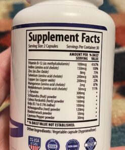 1 Body Thyroid Support Supplement with Iodine - Energy & Focus Support Formula - Vegetarian & Non-GMO - Vitamin B12 Complex, Zinc, Selenium, Ashwagandha, Copper & More 30 Day Supply 60 Count (Pack of 1) 27 71I76ALLu4L