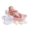 8 piece Layette Deluxe Bathtub Gift Set | JC Toys - La Newborn | 14" Life-Like Smiling Vinyl Newborn Doll w/ Accessories | Pink | Waterproof |Ages 2+ Bath Pink 49 71I9WnbP4zL