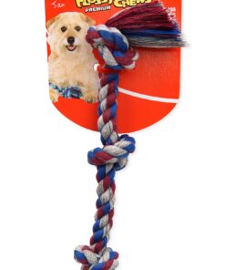 Alternative view of Mammoth Flossy Chews Color Rope Tug – Premium Cotton-Poly Tug Toy for Dogs – Interactive Dog Rope Toy – Tug Dog Chew Toy Mini 10" 3 Knot