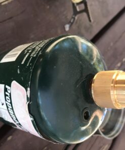 Kbrotech Camping Stove Adapter 1LB Propane Small Tank Input and a Lindal Valve EN417 Output Outdoor Cylinder LPG Canister Convert (Brass) Gold 24 71IAz0CutL