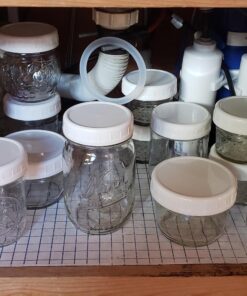 Cornucopia Wide Mouth Plastic Mason Jar Lids (24-Pack Bundle); 2 Dozen Unlined White Ribbed Lids, 86-450 Size 24 Lid Basic Set w/ Lids Only 32 71IBMlChClL