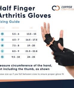 Copper Compression Arthritis Gloves | Fingerless Arthritis Carpal Tunnel Pain Relief Gloves For Men & Women | Hand Support Wrist Brace For Rheumatoid, Tendonitis, Swelling, Crocheting, Typing (M) Black Medium (1 Pair) 27 71IC1WRnBKL 2