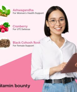 Vitamin Bounty Women's Pro Daily - Vaginal Probiotic & Prebiotic & pH Balance, Probiotics for Women Vaginigal Health, 10 Billion CFUs Per Serving with Cranberry, Gluten-Free - 60 Capsules 60 Count (Pack of 1) 33 71ICXRQ2AkL