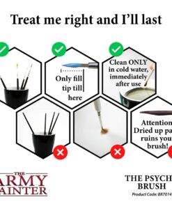 The Army Painter Psycho Brush - Detail Acrylic Paint Brushes Handmade in Europe - Rothmarder Sable Hair - Hobby Small Paint Brush for Art Watercolor Oil Painting Miniatures 1 Pack 25 71IDPM994RL
