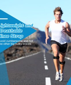 IPOW 2 Pack Knee Pain Relief & Patella Stabilizer Knee Strap Brace Support for Hiking, Soccer, Basketball, Running, Jumpers Knee, Tennis, Volleyball & Squats. One Size Black 23 71IH4L5mroL