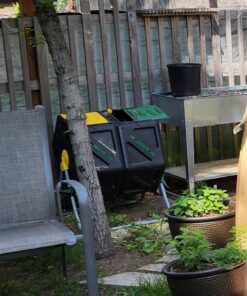 Dual Chamber Compost Tumbler – Easy-Turn, Fast-Working System – All-Season, Heavy-Duty, High Volume Composter with 2 Sliding Doors - (2 – 18.5gallon /70 Liter) 31 71IIqyPGr7L