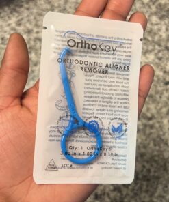 OrthoKey Retainer & Aligner Removal Tool - Dental-Grade Orthodontic Supplies for Invisible Braces, Cleaning & Travel - Bracket & Denture Remover (2-Pack) Blue Blue 2-Pack 43 71IJ2FWbDcL