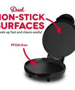 DASH 8” Express Electric Round Griddle for for Pancakes, Cookies, Burgers, Quesadillas, Eggs & other on the go Breakfast, Lunch & Snacks - Aqua 32 71IJ5A9LkGL