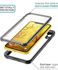 Alternative view of Justcool Designed for iPhone XR Case, [10 FT Military Grade Drop Protection][Not Yellowing][with 2 Pcs Tempered Glass Screen Protectors] Slim Thin Case (Clear) Clear