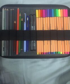 Speedball Art Products Genuine Leather Storage Case for Pencils, Markers, Pens and Art Supplies (Holds Up to 120 Standard Pencils, Black) 120 Pencil Capacity 39 71IJzzcKVzL