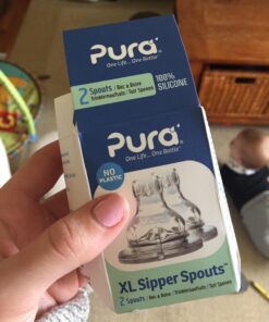 Pura Kiki XL Sipper Spouts with Silicone Sip Spouts, 6 Months+, Tinted Blue, 2-Counts 19 71IKFUivVNL