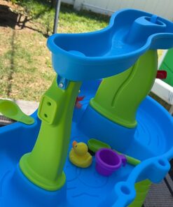 Step2 Rain Showers Splash Pond Toddler Water Table, Outdoor Kids Water Sensory Table, Ages 1.5+ Years Old, 13 Piece Water Toy Accessories, Blue & Green Without Umbrella PlaySet 48 71IKOJ2hX8L 1