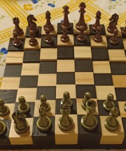 Agirlgle Retro Metal Chess Set with Folding Wooden Chess Board and Classic Handmade Standard Pieces Metal Chess Set for Kids Adult 51 71IKZC3rS0L