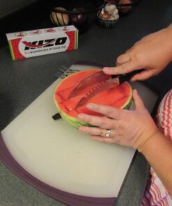 Kizo Stainless Steel Watermelon Slicer/Corer and Serving Tongs with Long Grip Handle and Set of 4 Fruit Forks 12 71ILoKAuVgL