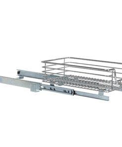 Household Essentials Glidez Chrome-Plated Steel 1-Tier Sliding Under Sink Cabinet Organizer, Chrome Single Tier 11.5" - Standard 25 71IMTVEUmyL