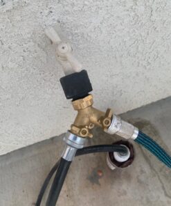 Morvat Heavy Duty Brass 2 way Y Splitter Garden Hose Hexagonal Connector with Comfortable Grip Shut Off Valves, Adapter for Water Tap, Outlet, & Spigot, Includes 2 Extra Rubber Washers & Teflon Tape 1 45 71IMVrMN6L