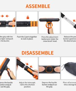 5in1 Car Snow Ice Scraper and Brush for Car SUV Trucks, 1x Ice Snow Shovel, 1x Heavy Duty 42" Extendable Snow Cleaning Brush Squeegee Broom, 1x Scratch Ice Snow Scraper Remover for Car Windshield 42" With Shovel 45 71IMz9loCFL