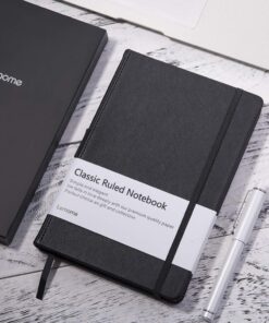 Ruled Notebook/Journal - Lined Journal for Writing, 5.75'' x 8.4'' Notebook Journal, 146 pages Faux Leather Notebook with Thick Paper, Waterproof Hardcover, Elastic Closure black 34 71IOYP5dfL
