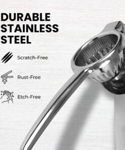 Chef's Star Lemon Squeezer Stainless Steel Citrus Juicer - Large Fruit Squeezer for Drinks - Rust-proof Juice Press, Non-Slip Manual Hand Juicer, Ideal for Juicing Lemons, Limes, Small Oranges 18 71IPoxiUhYL
