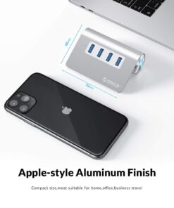 4-Port USB 3.0 Hub ORICO Aluminum USB Hub with 3.3ft Extend Cable, Portable Data Hub for MacBook, Mac Pro/Mini, iMac, XPS, Surface Pro, Notebook PC, USB Flash Drives, Mobile HDD Silver 18 71IQaqrevL