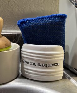 Mud Pie Give Me A Squeeze Sponge Caddy, 3" x 3", White 17 71IQc6YlGNL