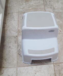 Dual Height 2 Step Stool for Kids | Slip Resistant Soft Grip Toddler's Stool for Potty Training and Use in The Bathroom or Kitchen | BPA Free for Comfort and Safety (1 Pack, Grey) 1 Count (Pack of 1) Gray 44 71IRL3MAseL