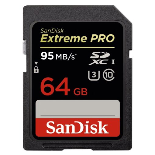 SanDisk Extreme PRO 64GB up to 95MB/s UHS-I/U3 SDXC Flash Memory Card - SDSDXPA-064G-X46 64 GB Standard Packaging