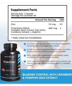 Bladder Control UTI Cranberry Supplement for Women & Men - Potent Blend of Pumpkin Seed oil, Cranberry Extract & Vitamin D3 - Urinary Tract Infection Treatment - Overactive Bladder Control - 60 Caps Bladder Control for Women 19 71IUOZyJ9tL