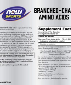 Alternative view of NOW Sports Nutrition, Branched Chain Amino Acids, With Leucine, Isoleucine and Valine, 240 Veg Capsules 240 Count (Pack of 1)