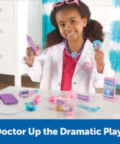 Alternative view of Learning Resources Pretend and Play Doctor Kit - 19 Piece Set, Ages 3+ Doctor Kit for Kids, Pink Doctor Costume, Toy Medical Kit, Toddler Social Emotional Learning Toys Doctor Kit - Pink