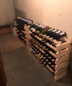 Stackable Modular Wine Rack Wine Storage Rack Holder Display Shelves for Wine Cellar or Basement, Freestanding Wine Rack Thick Wood Wobble-Free (Unfinished, 12 X 6 Rows (72 Slots)) 44 71IWLlmYNRL