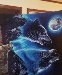 Dawhud Direct II Howling Wolf Fleece Blanket for Bed, 50" x 60" Wolf Fleece Throw Blanket for Men, Women and Kids - Super Soft Plush Wolf Blanket Throw Fleece Blanket Wolves Howling Moon 50" x 60" 19 71IWPYOwTZL